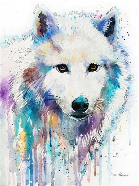 Arctic Wolf Art Print By Slaveika Aladjova Watercolor Wolf Watercolor
