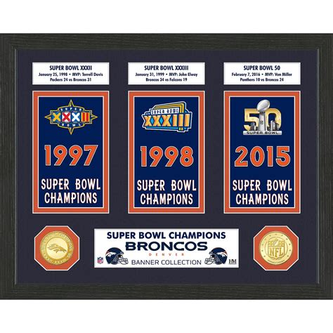 Denver Broncos Super Bowl Banner Collection Photo Mint Shop The The