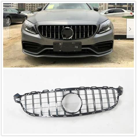 Gt R Amg Style Front Bumper Grille Grill For Benz W205 C63 C63s 15 18 W