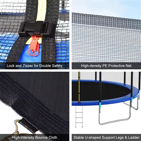 Giantex 8ft 10ft 12ft 14ft 15ft 16ft Trampoline With Safety Enclosure