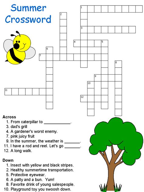 Free Printable Summer Crossword Puzzles Dltks Crafts For Kids