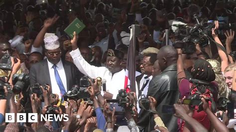 Kenyan Opposition Leader Raila Odinga Inaugurates Himself As President Bbc News