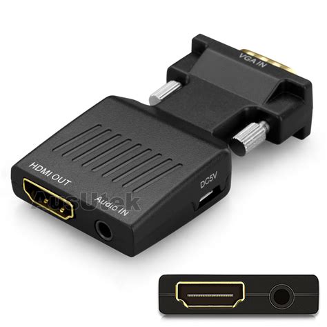 Hdmi Male To Vga Female Converter Adapter 1080p Stereo Audio Output Usb