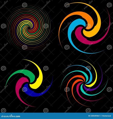 Spiral Swirl Twirl Volute Helix Eddy And Vortex Shape Stock Vector