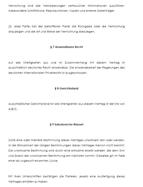 Er folgt den generellen standards für einen englischsprachigen geschäftsbrief. LOI und Geheimhaltungsvereinbarung (italienisch/deutsch)