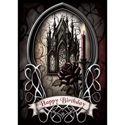 Goth Birthday Card Gothic Birthday Card X Design Instant Download Print At Home