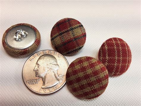 Country Red Plaid Buttons