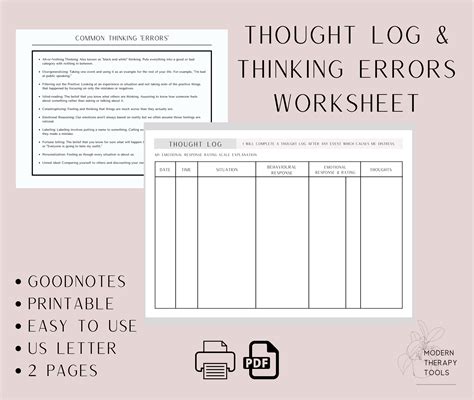 Printable Thinking Errors Worksheet