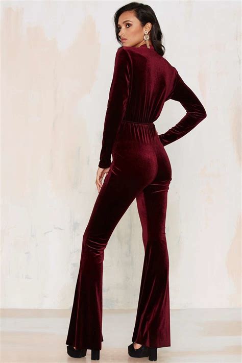 Nastygal Bell It Like It Is Velvet Jumpsuit Red Size Xs Ebay