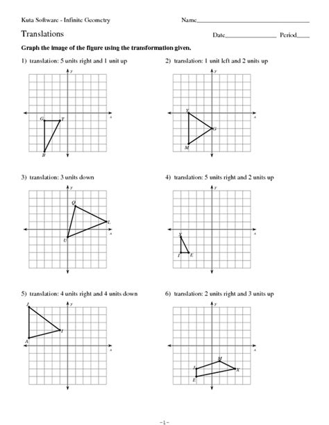 Transformations 6th Grade Worksheet