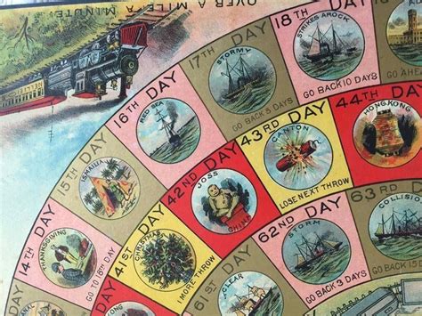 Antique Round The World With Nellie Bly Board Game Mcloughlin Bros New