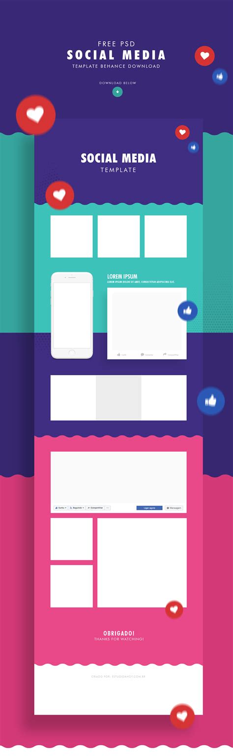 Social Media Free Template Behance