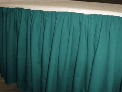 solid teal colored bedskirt   sizes  twin  cal