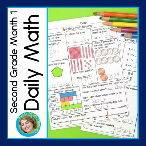 Math Spiral Review 2nd Grade Daily Worksheets Morning Work
