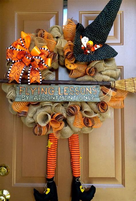 Check out the best 2021 halloween outdoor decor ideas here! Cute DIY Witch Wreath Tutorials & Ideas For Halloween - Hative