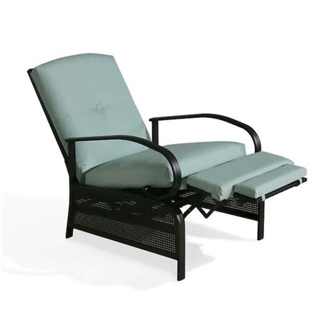 Ulax Furniture Black Adjustable Steel Outdoor Reclining Lounge Chair