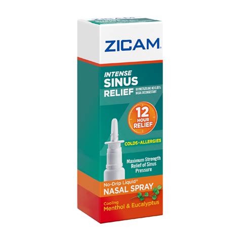 Zicam Intense Sinus Relief No Drip Relief Nasal Spray With Cooling