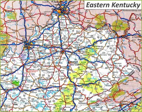 Road Map Of Eastern Kentucky