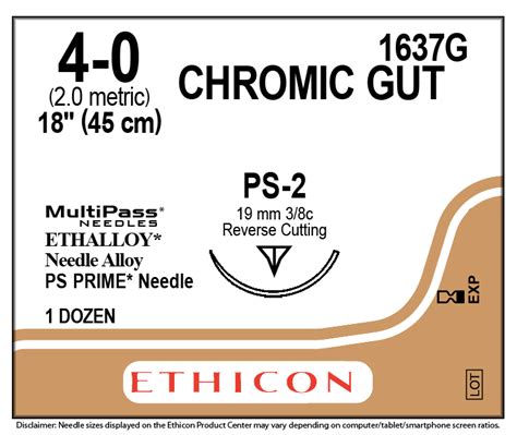 Ethicon 1637g Surgical Gut Suture Chromic Absorbable Precision