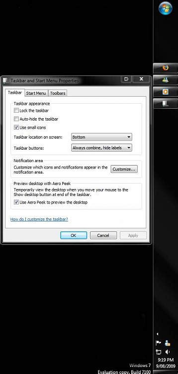 Taskbar Use Small Or Large Icons Windows 7 Help Forums