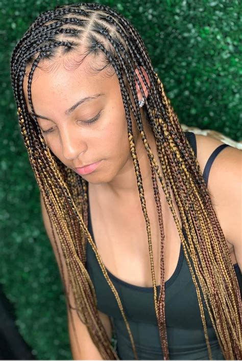 This is because there are no knots at the base of your hair when you do this hairstyle. 20 Latest Knotless Box Braids Styles Ponytails For African ...