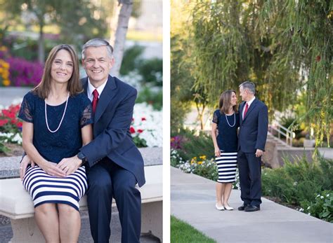 Senior Lds Missionary Couple Photographed At Mesa Az Temple