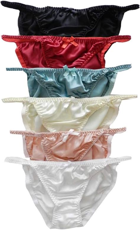 Panasilk Womens Silk String Bikini 6 Pairs In One Economic Pack
