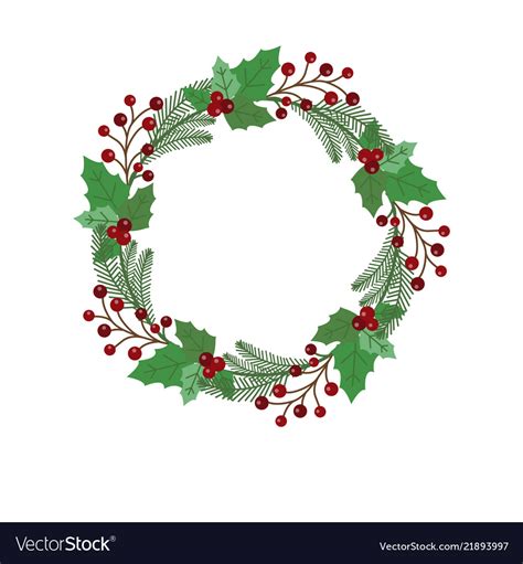 Christmas Holiday Wreath Icon Royalty Free Vector Image