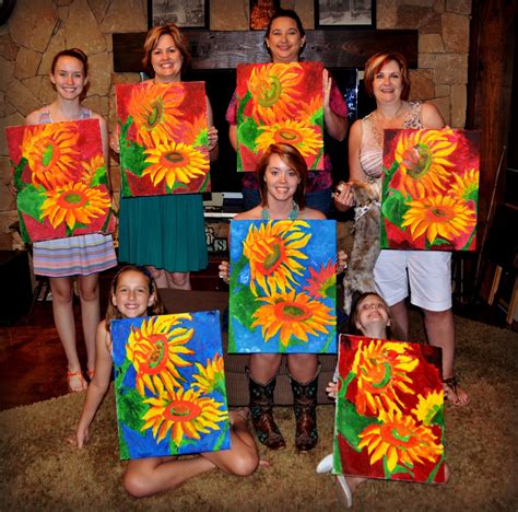 The Art Girl Jackie Sunflowers A Bridal Shower Painting Party