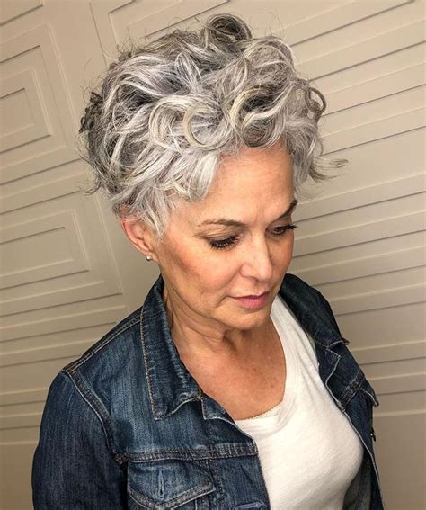 15 Beautiful Gray Hairstyles That Suit All Women Over 50 Edgy Short Haircuts Grey Curly Hair