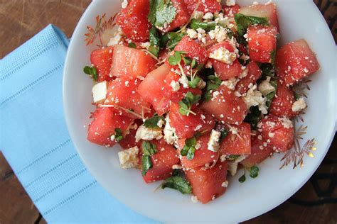 Watermelon Salad With Cilantro Radish Sprouts And Cotija