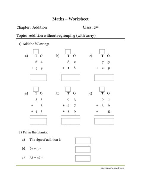 We're providing the best and most interesting kids learning resources like worksheets on various concepts, general knowledge questions, easy trivia questions, cbse poems for children, ncert solutions for class 2, stories for kids, etc. Maths: Addition Worksheet (CBSE Grade II)
