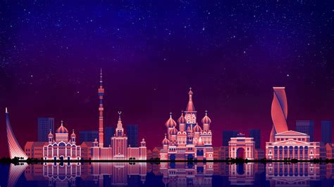 Wallpaper Moscow Artwork Cityscape 1920x1080 Wallpapermaniac