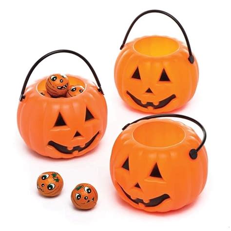 Baker Ross Pumpkin Treat Buckets Pack Of 6 For Kids Halloween Party