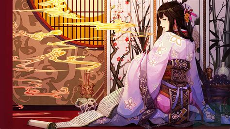 Anime Girl Kimono Smoking 4k 62 Wallpaper Pc Desktop