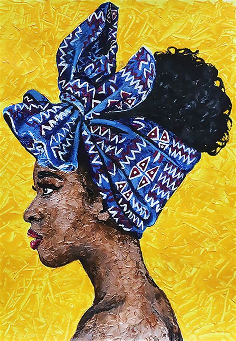 Modern Urban African Woman Original Acrylics Painting In 2020
