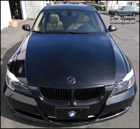 If you choose a carbon fiber hood, each one is carefully molded and constructed for a rigid build and perfect carbon. BMW 335i E90 Sedan - Matte Carbon Fiber Roof Vinyl Car Wrap — WANNABERACER WRAPS