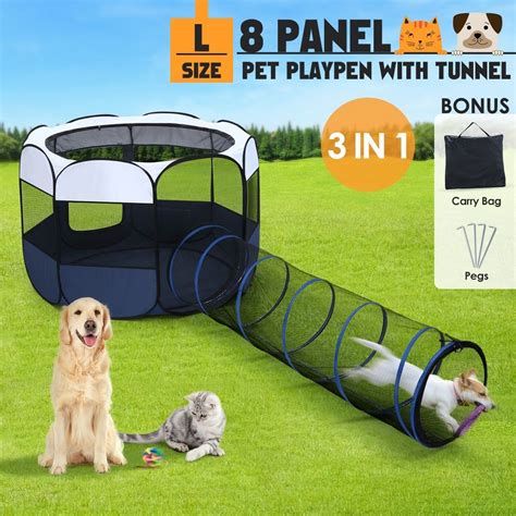 8 Panels Pet Playpen Dog Cat Tent Kennel Crate Cage Enclosure With