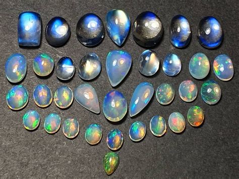 Rainbow Moonstone Blue Moonstone And Ethiopian Opal The Faceted Opals