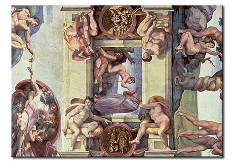 There was a fresco of a blue night sky with golden stars that. Reproduction Painting Sistine Chapel Ceiling ...