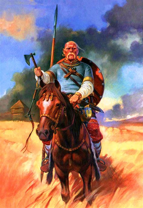 Germanic Warrior On Horseback Ancient Warriors Medieval Fantasy