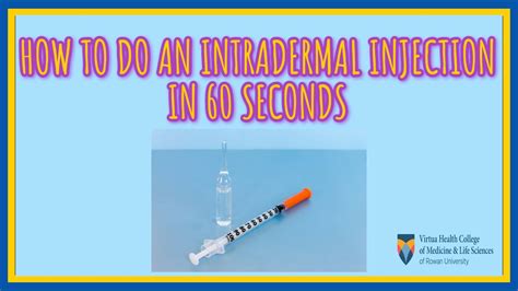 How To Do An Intradermal Injection In 60 Seconds Youtube