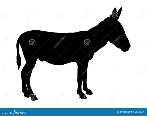 Donkey Vector Illustration Silhouette Stock Vector Illustration Of