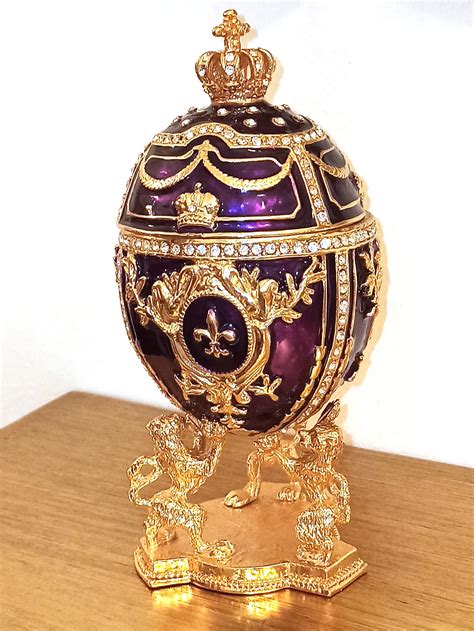 Royal Purple Fabergé Egg 24k Goud 4ct Collectors Egg Russische Etsy