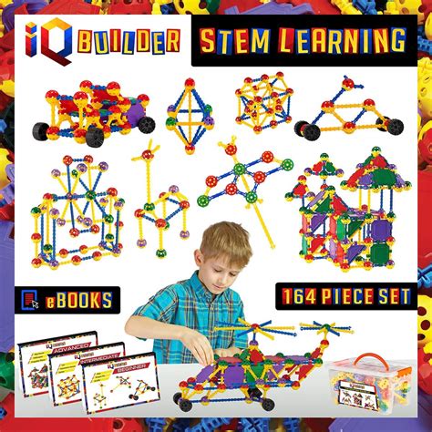 Iq Builder Stem Learning Toys For 7 Year Olds 164 Piece Set