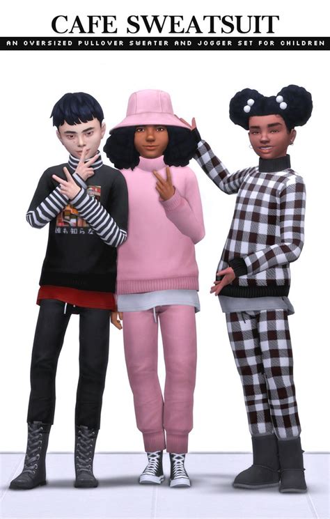 Cafe Sweatsuit For Kids Nucrests On Patreon Sims 4 Toddler Sims 4