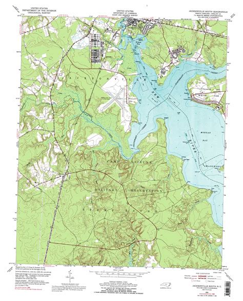 Jacksonville South Topographic Map Nc Usgs Topo Quad 34077f4