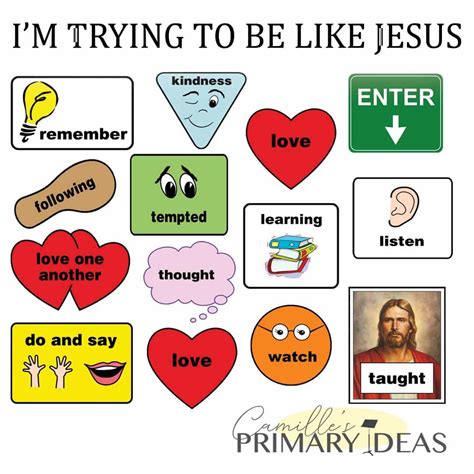 Im Trying To Be Like Jesus 1st Verse Camilles Primary Ideas