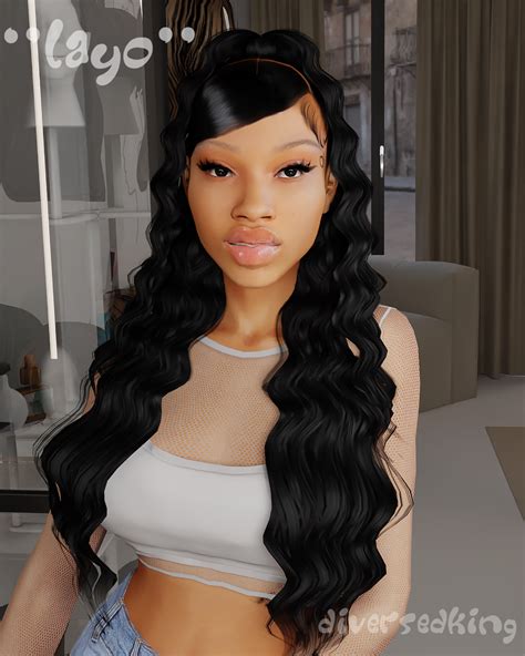 Dkomolayo Curly Half Up Half Down Diversedking On Patreon Sims 4