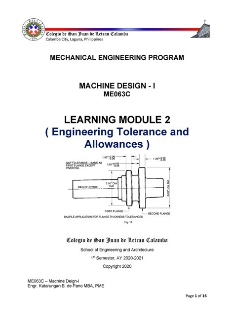 Module 2 Tolerance And Allowances Me063c Machine Deign I Engr